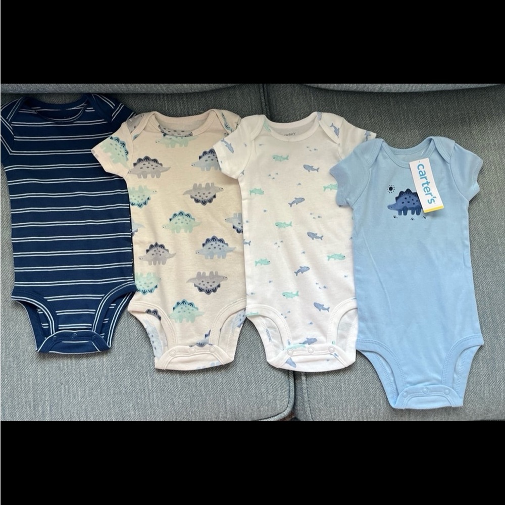 Carter's Striped and Patterned Bodysuit Set Size 6 months